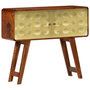 Voir la diapositive 1 : VIDAXL Buffet Bois de Sesham solide Imprime dore 90x30x77 cm