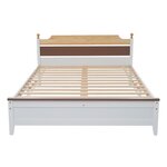 MERAX Lit 2 places 140x200cm bois et mdf coloris blanc