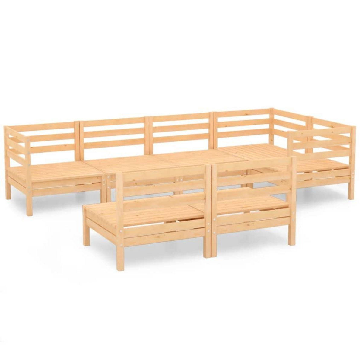 VIDAXL Salon de jardin 7 pcs Bois de pin massif