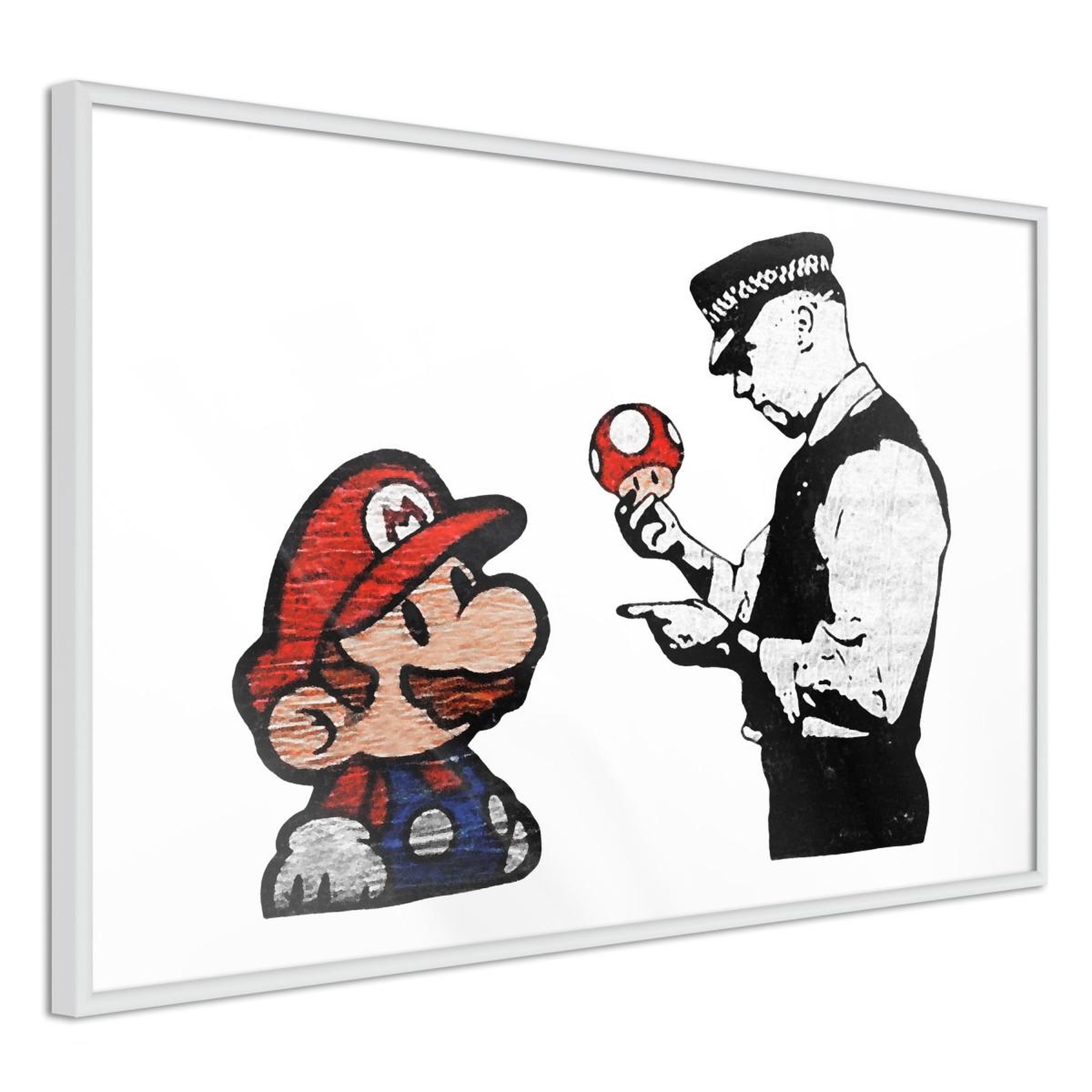 Paris Prix Affiche murale encadrée  banksy mario and copper