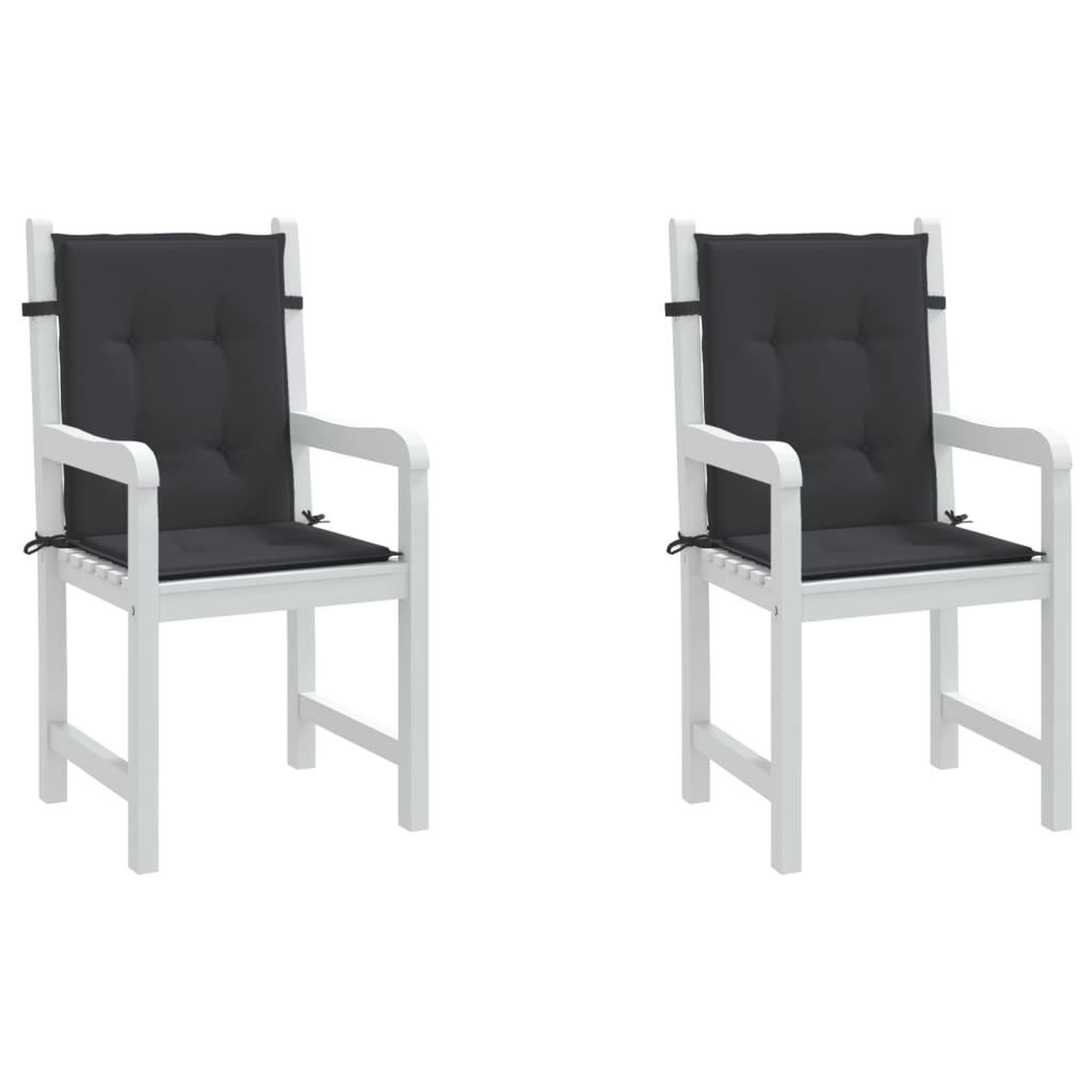 Voir la diapositive 4 : VIDAXL Coussins de chaise de jardin a dossier bas lot de 2 noir