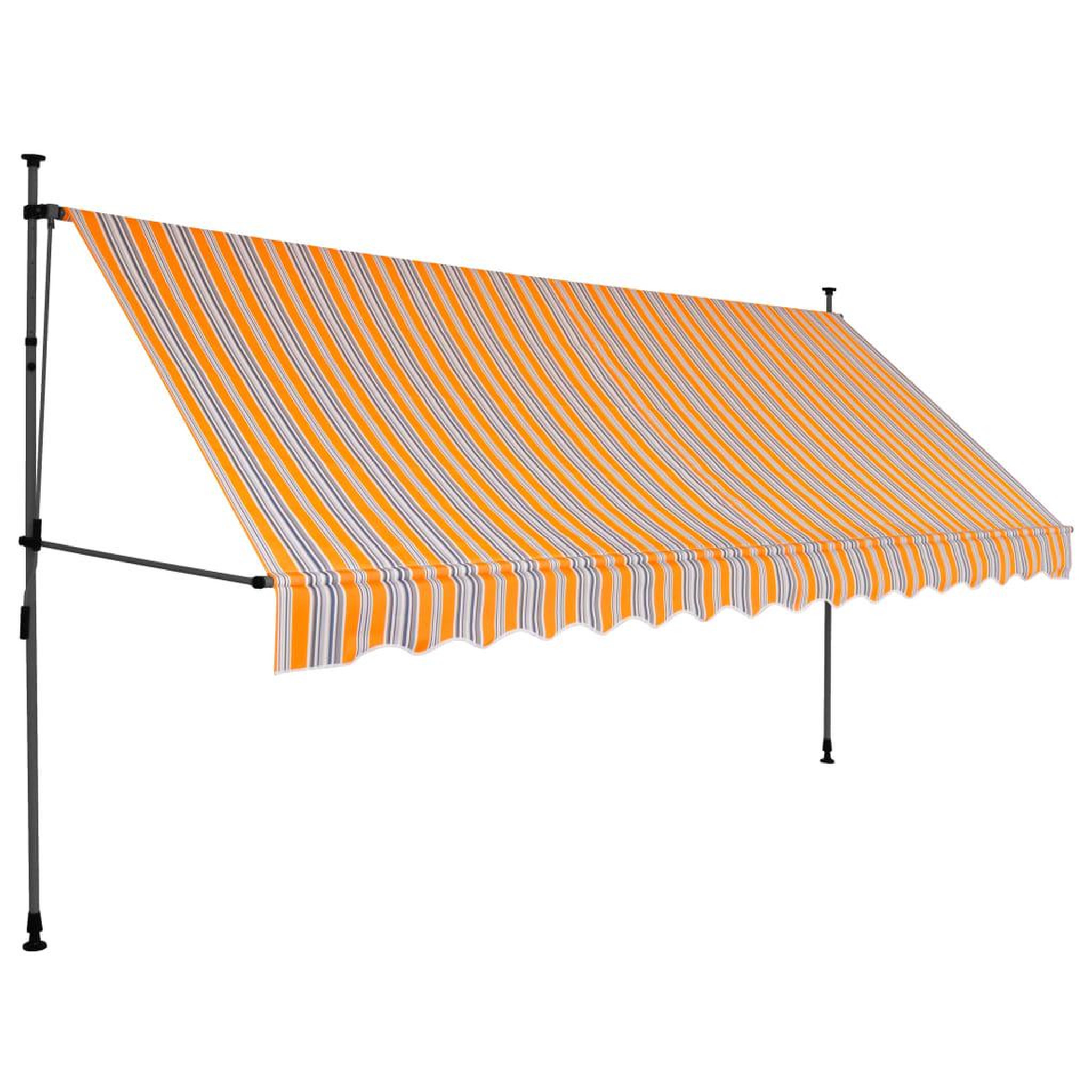 Voir la diapositive 3 : VIDAXL Auvent manuel retractable avec LED 400 cm Jaune et bleu