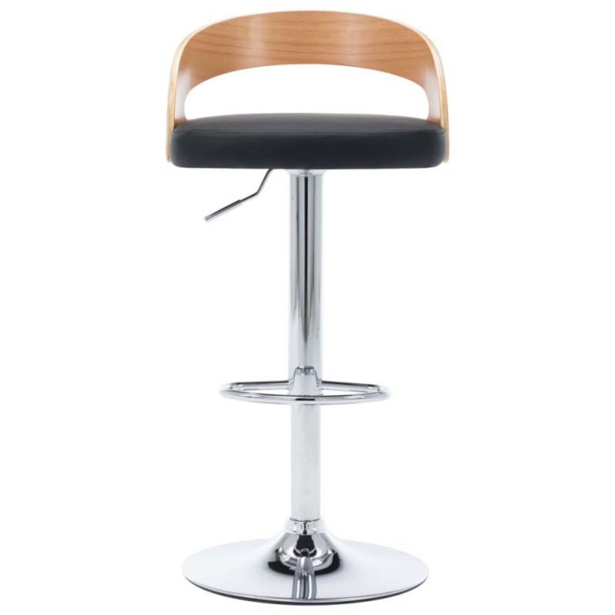 VIDAXL Tabourets de bar lot de 2 noir similicuir et bois courbé