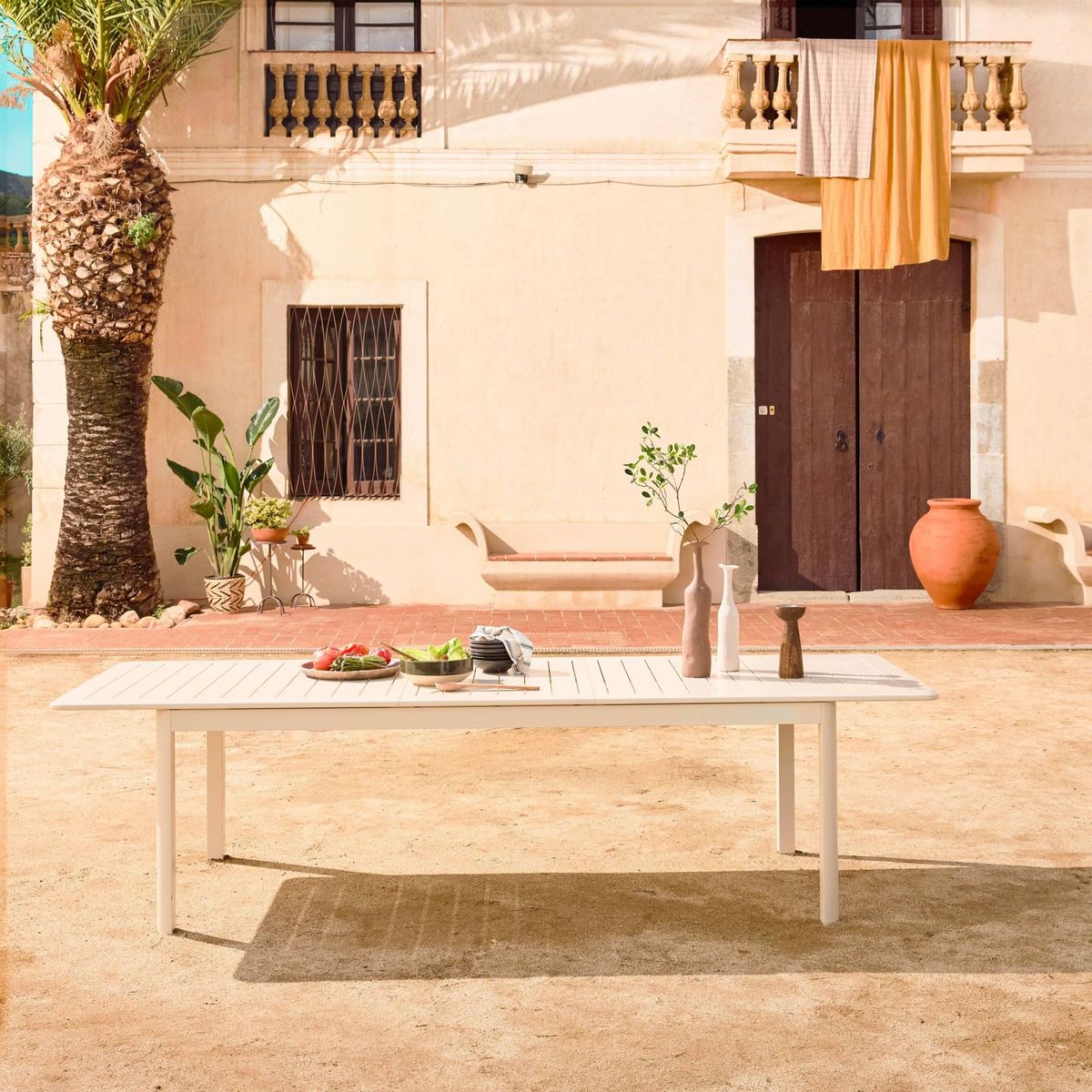 SWEEEK Table de jardin SEATTLE extensible aluminium, 10 places, 227 / 290 x 100 x 75 cm