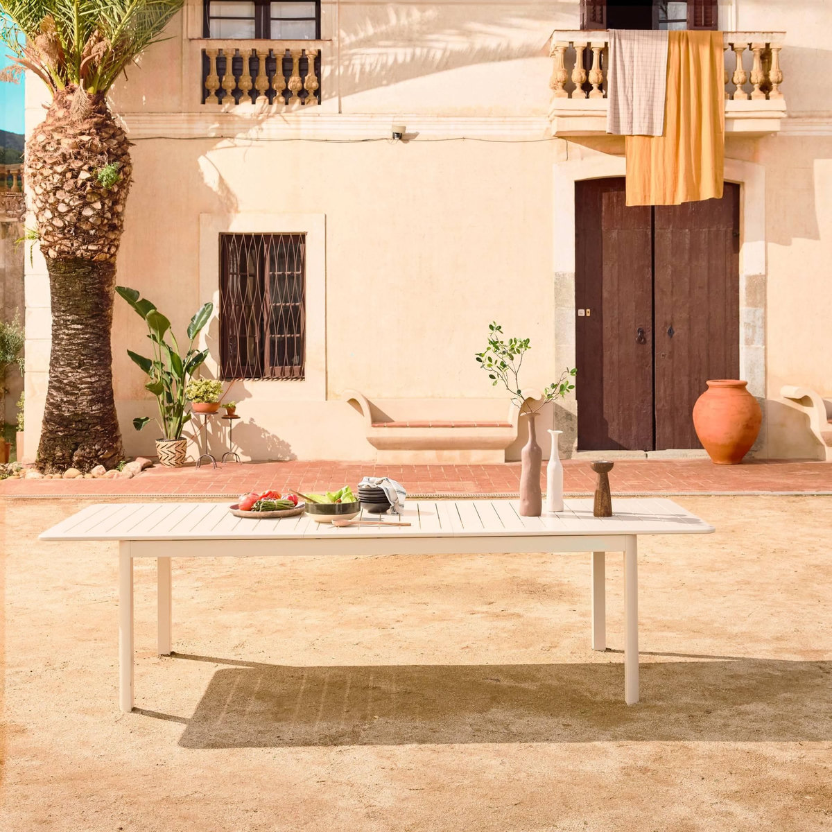 SWEEEK Table de jardin SEATTLE extensible aluminium, 10 places, 227 / 290 x 100 x 75 cm