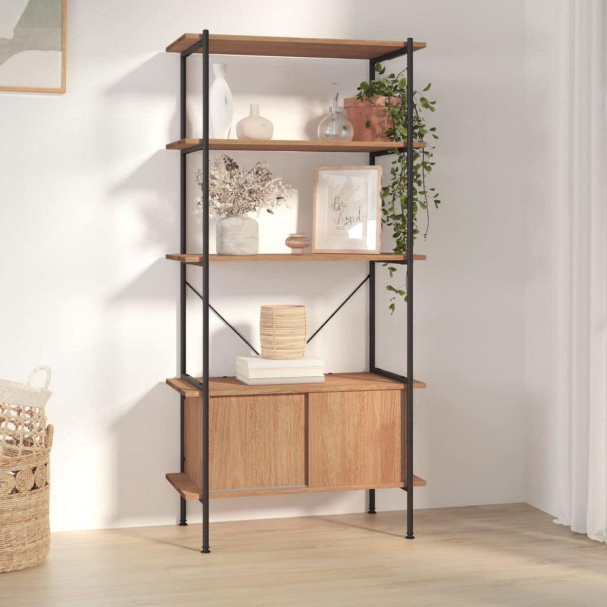 VIDAXL Etagere a 5 niveaux armoire 80x40x163cm Acier bois d'ingenierie