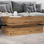 VIDAXL Table basse avec lumieres LED chene artisanal 90x50x40 cm