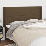 VIDAXL Tete de lit avec oreilles Marron fonce 203x16x118/128 cm Tissu