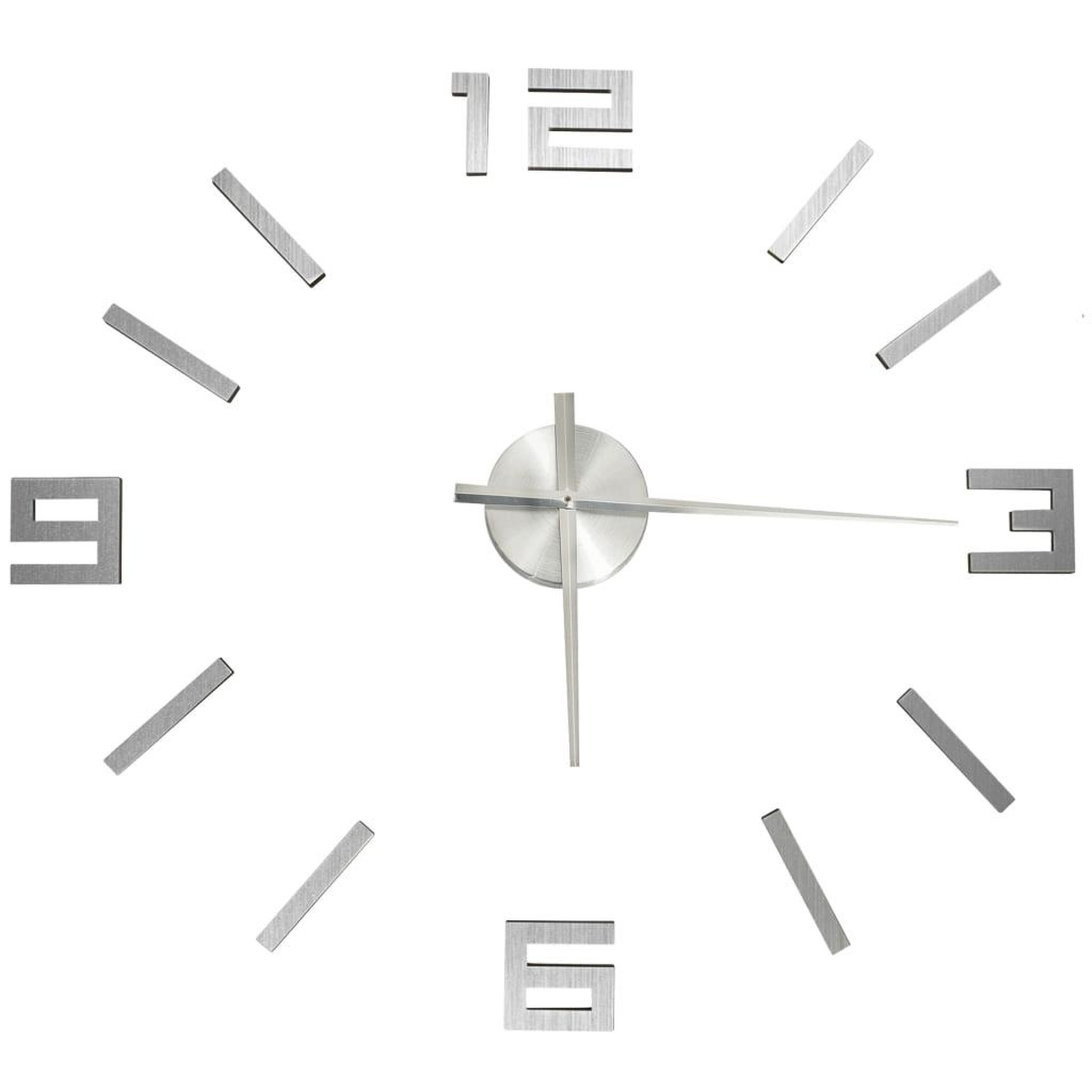 Voir la diapositive 2 : VIDAXL Horloge murale 3D Design moderne Argente 100 cm XXL