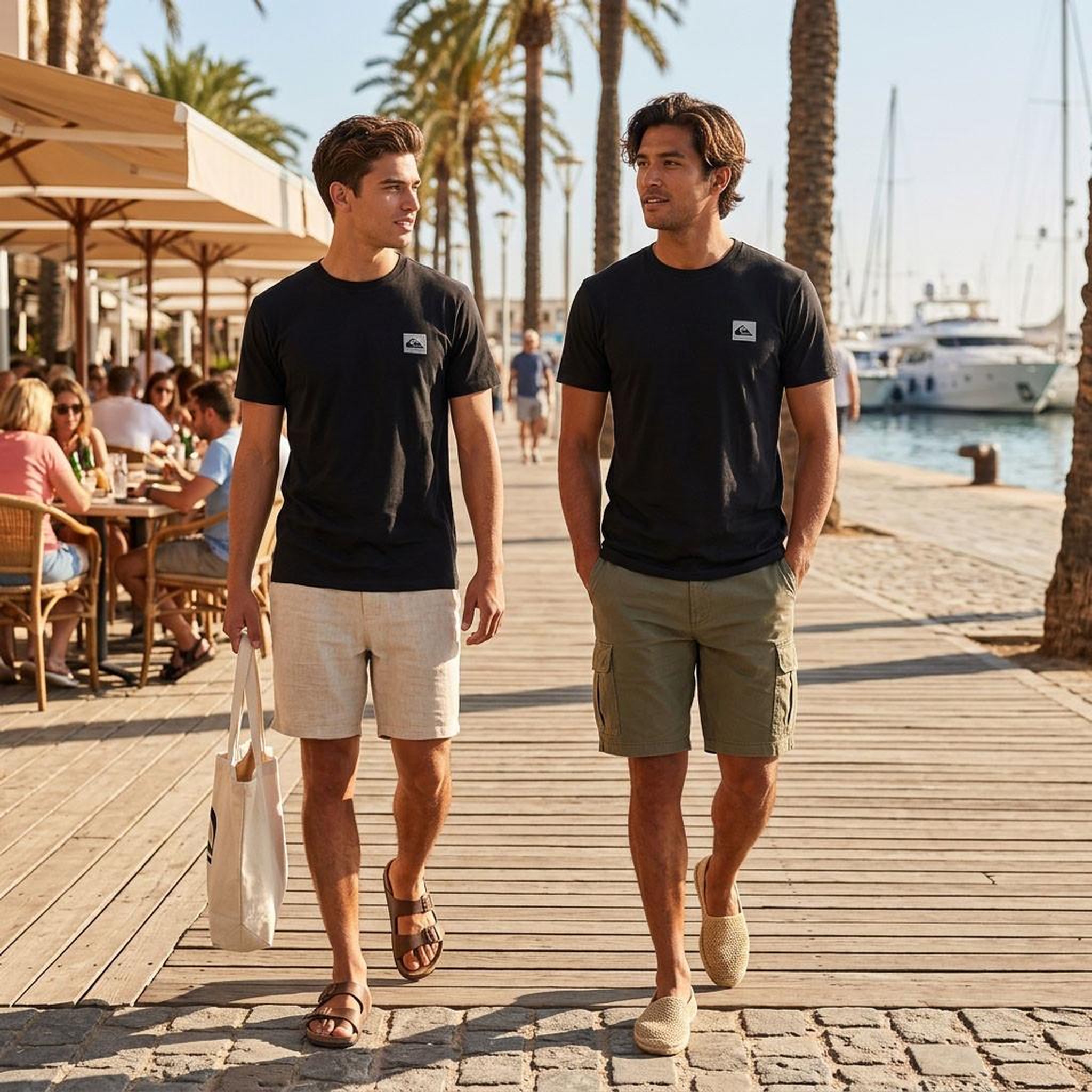 Voir la diapositive 5 : QUIKSILVER Quiksilver Pack de 2 T Shirts Homme 100% Coton Col Rond ou Col V