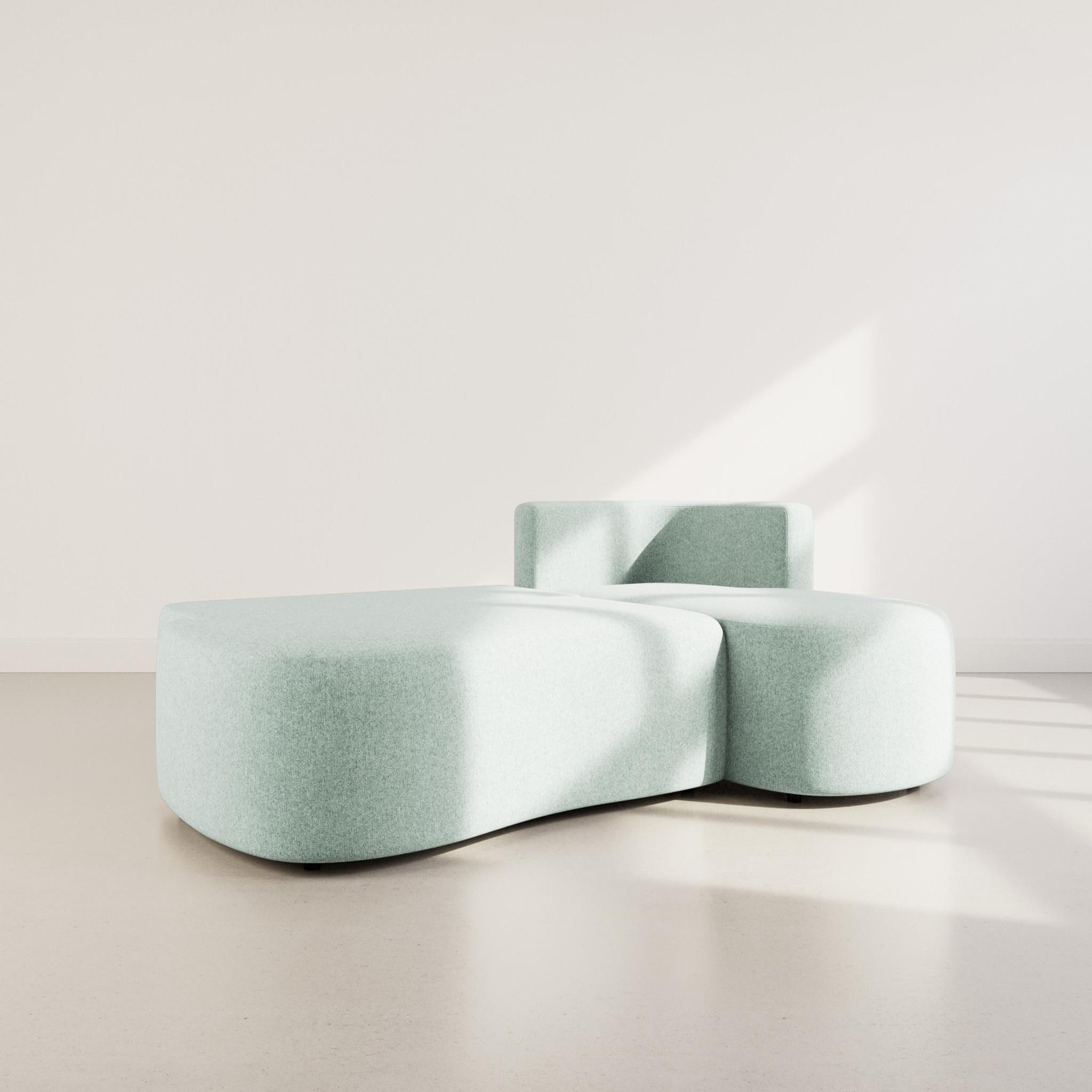 Voir la diapositive 2 : LISA DESIGN Mahina - canapé d'angle droit 4 places convertible avec coffre en tissu texturé
