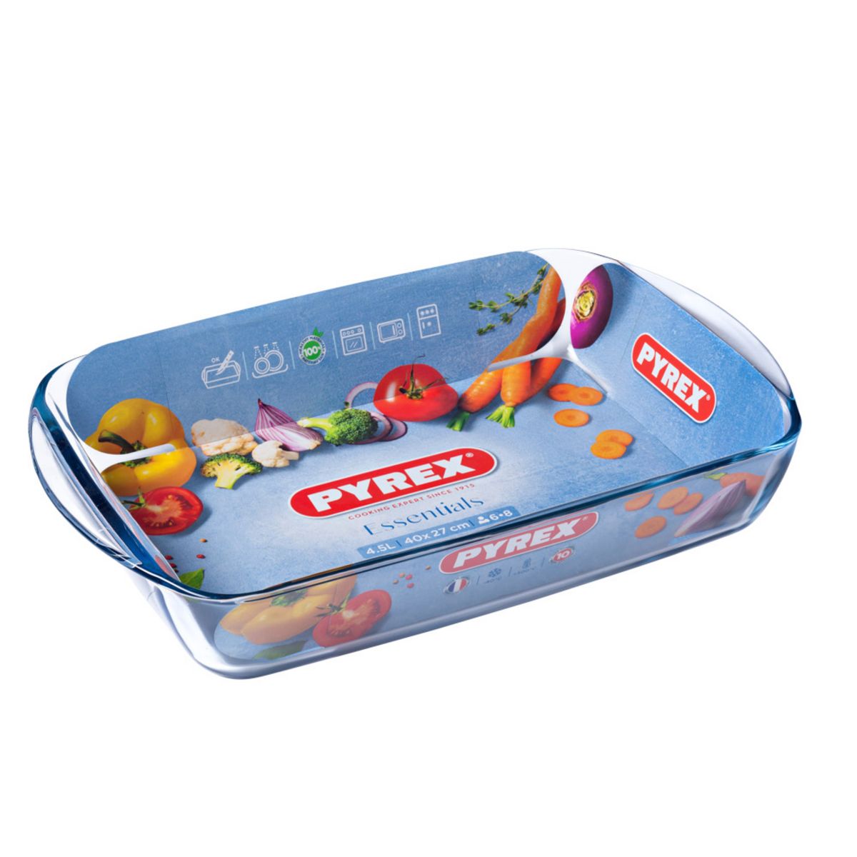 PYREX Plat à lasagnes rectangulaire en verre ESSENTIAL