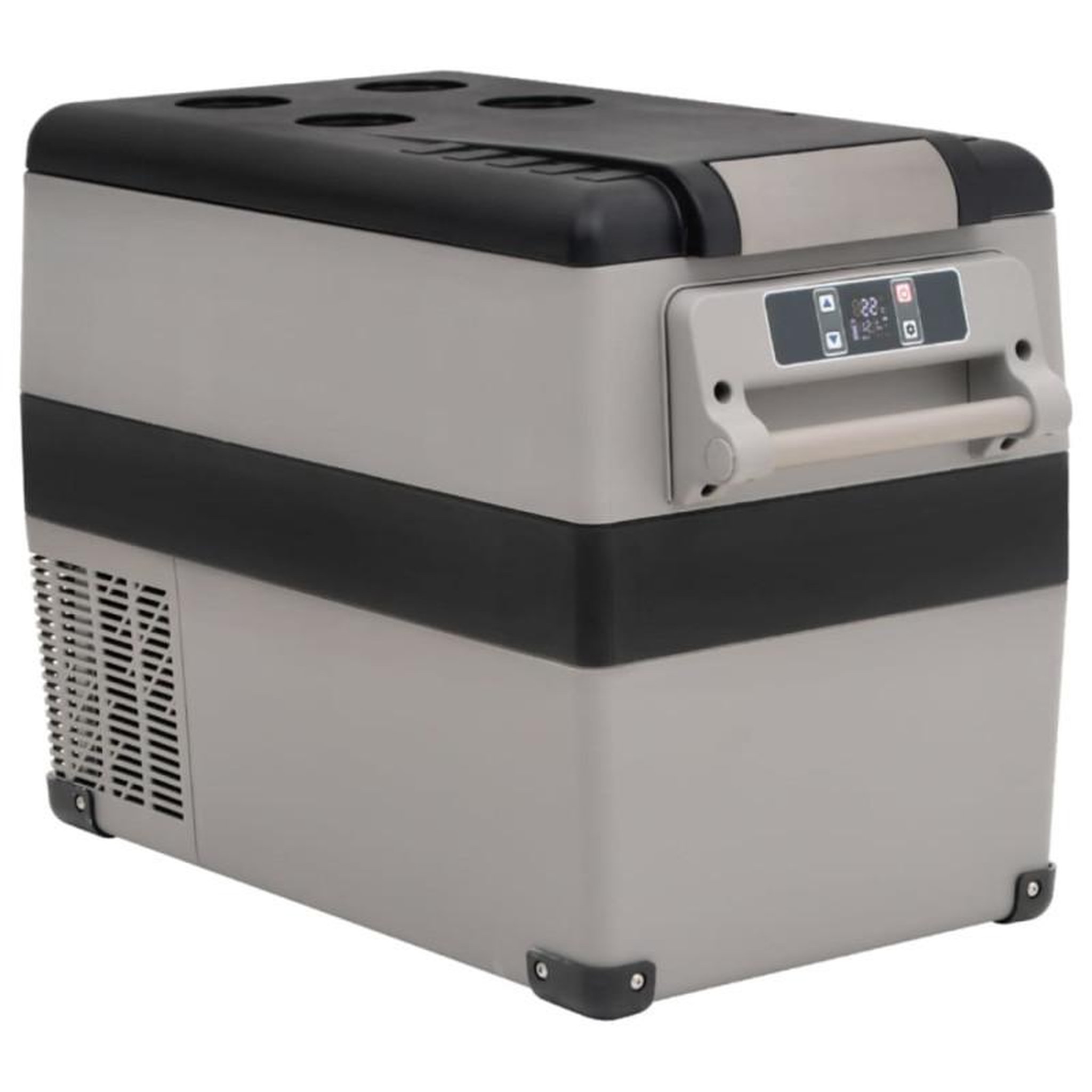Voir la diapositive 3 : VIDAXL Glacière avec poignée et adaptateur noir et gris 55 L PP et PE
