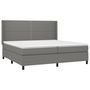 Voir la diapositive 3 : VIDAXL Sommier a lattes de lit avec matelas Gris fonce 200x200cm Tissu