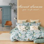 Home collection Parure housse de couette en polycoton Loucine. Coloris disponibles : Bleu