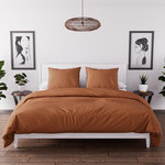 Intemporel Parure housse de couette en microfibre lavée BOHEME, par Soleil d'Ocre. Coloris disponibles : Vert, Beige, Rouge, Noir, Jaune, Gris, Bleu, Orange, Blanc, Rose, Marron