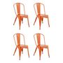Voir la diapositive 1 : Paris Prix Lot de 4 Chaises en Métal  Isak  85cm Orange