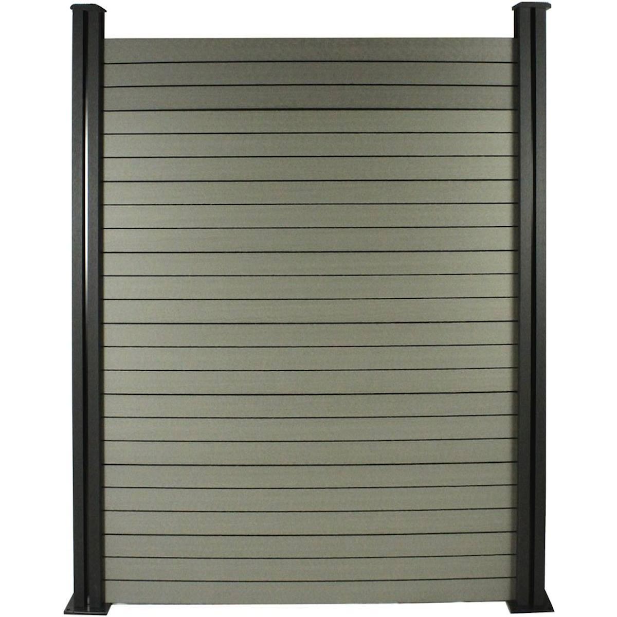 Habitat et Jardin Kit Clôture 1.6 x 1.2m composite - Kit de fixation offert - Gris