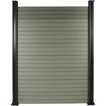 Habitat et Jardin Kit Clôture 1.6 x 1.2m composite - Kit de fixation offert - Gris