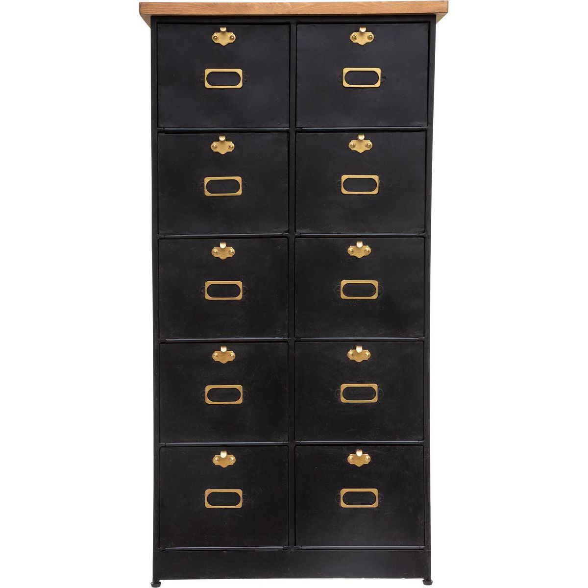 ATMOSPHERA Commode Ivan 10 tiroirs à clapet - Bois et noir