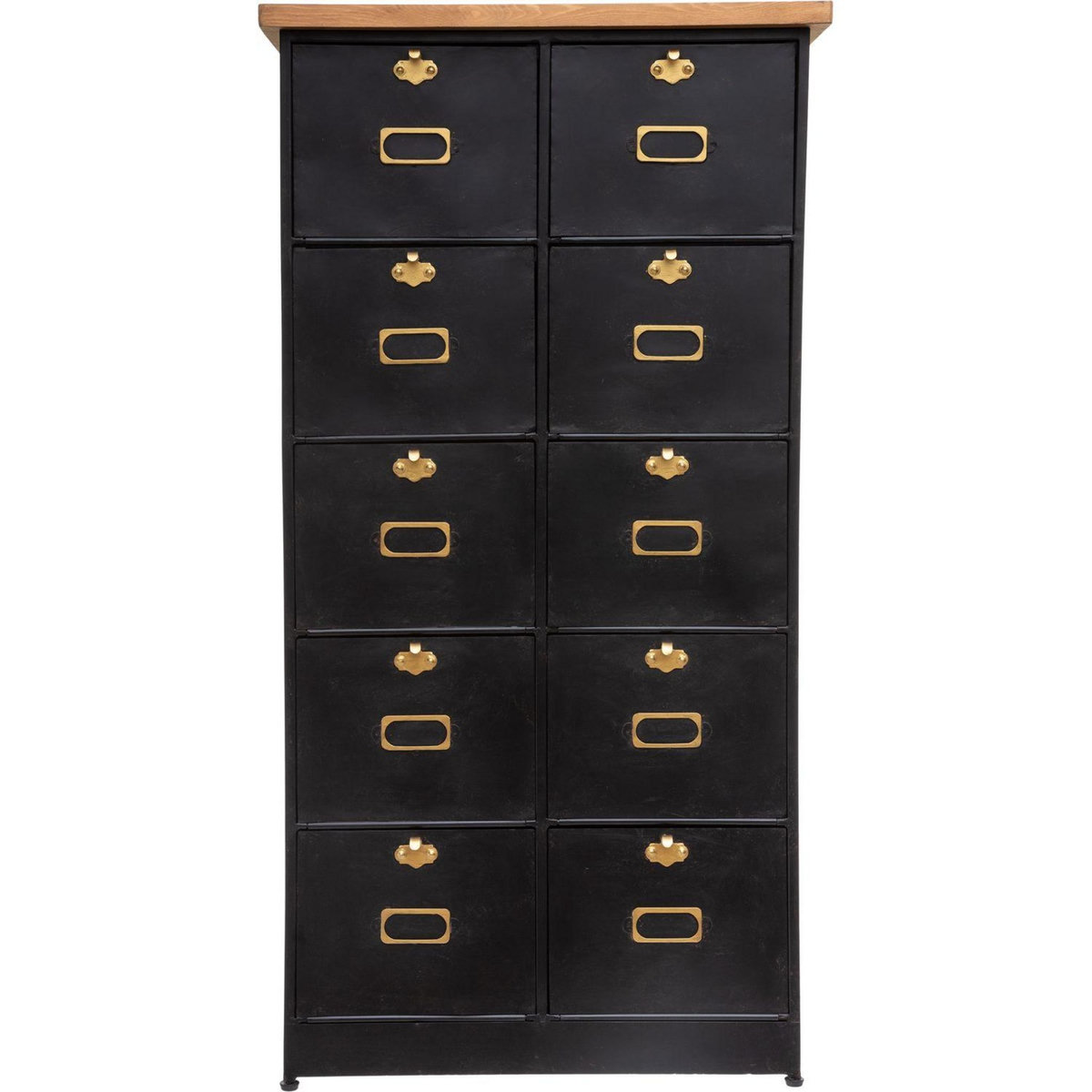 ATMOSPHERA Commode Ivan 10 tiroirs à clapet - Bois et noir