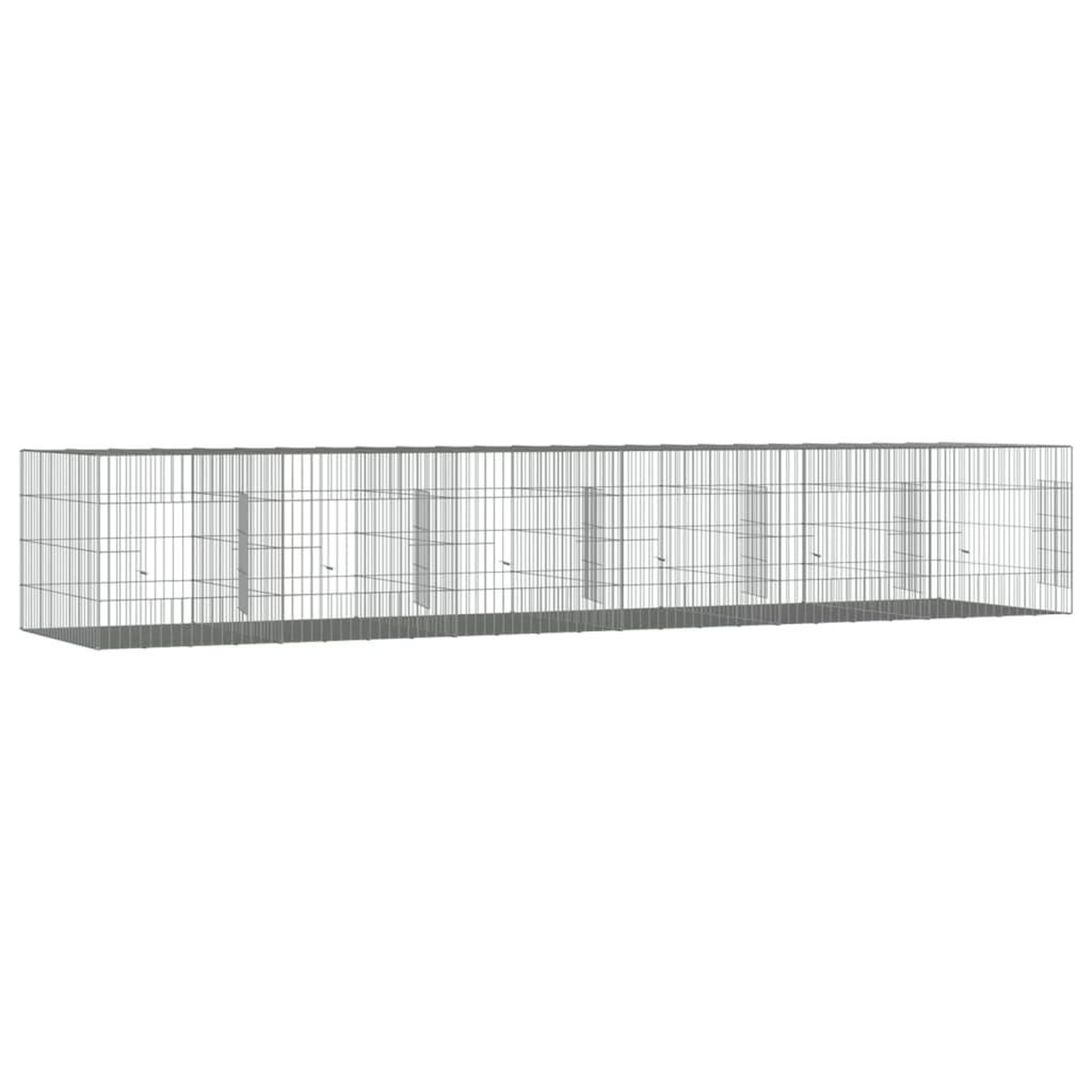 Voir la diapositive 4 : VIDAXL Cage a lapin 6 panneaux 327x79x54 cm Fer galvanise