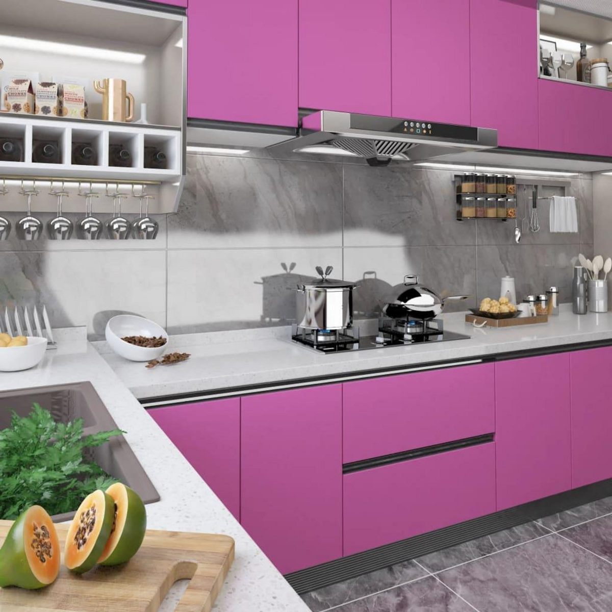 VIDAXL Film autoadhesif pour meubles Violet brillant 500x90 cm PVC