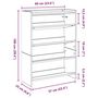 Voir la diapositive 6 : VIDAXL Etagere a chaussures gris beton 60x25x81 cm bois d'ingenierie