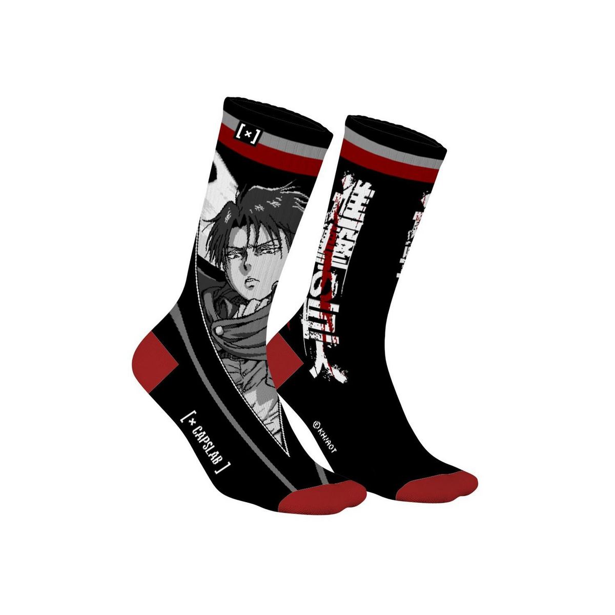 CAPSLAB Paire de chaussettes dépareillées Attack On Titan Livai