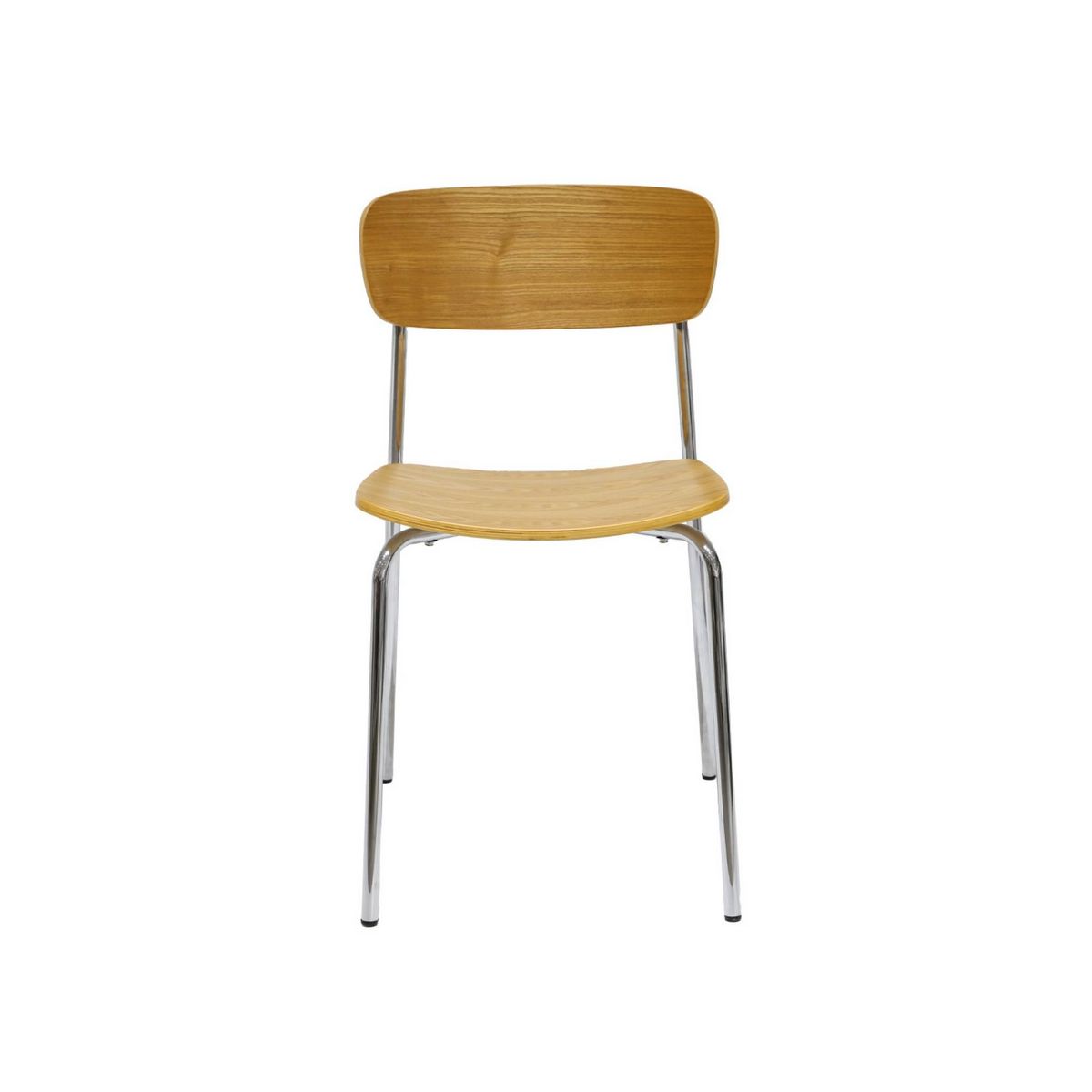 SWEEEK Lot de 2 chaises vintage contreplaqué avec placage bois et pieds métal L 43.5 x P 51 x H 77cm - Toby