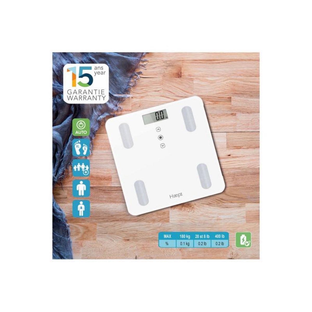 HAEPI Pèse personne Haepi James Impedancemetre et IMC