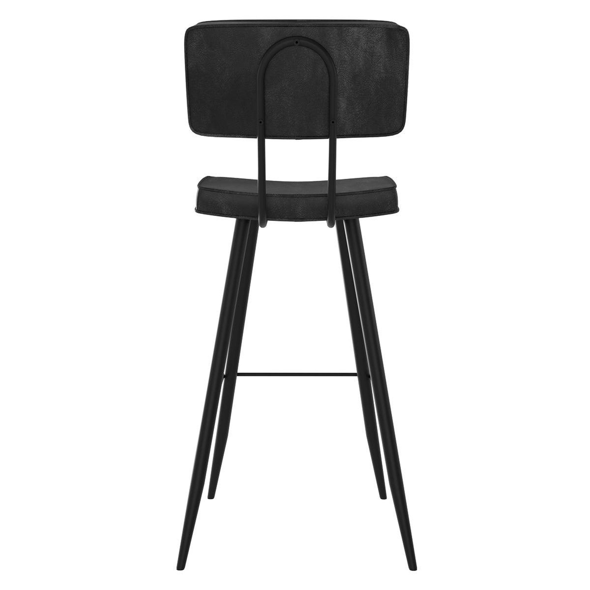 Voir la diapositive 6 : MAISON PAVANE Lot de 2 chaises de bar grises/noires en cuir synthétique 75.5 cm-texas