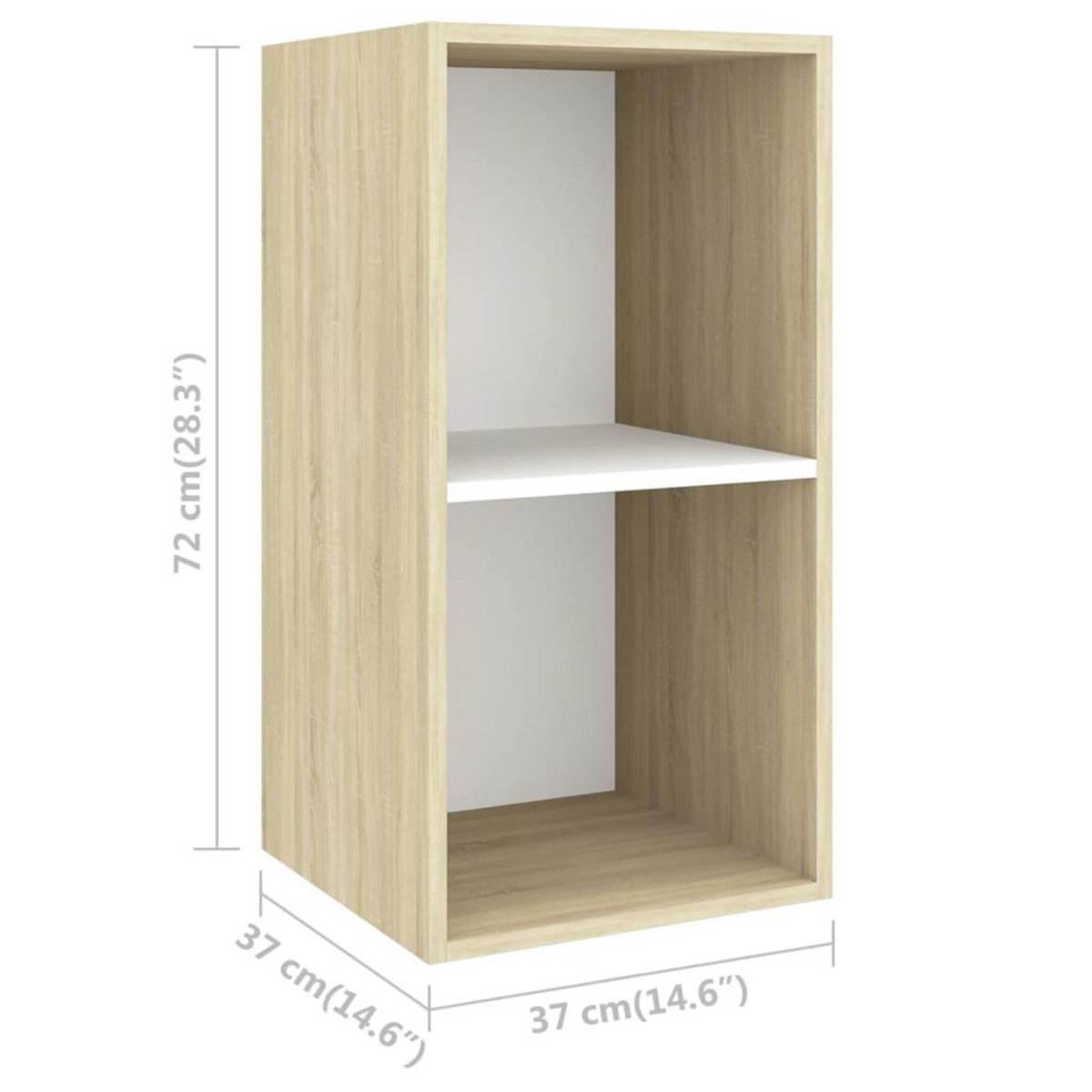 VIDAXL Meubles TV muraux 2 pcs Blanc et chene sonoma Bois d'ingenierie
