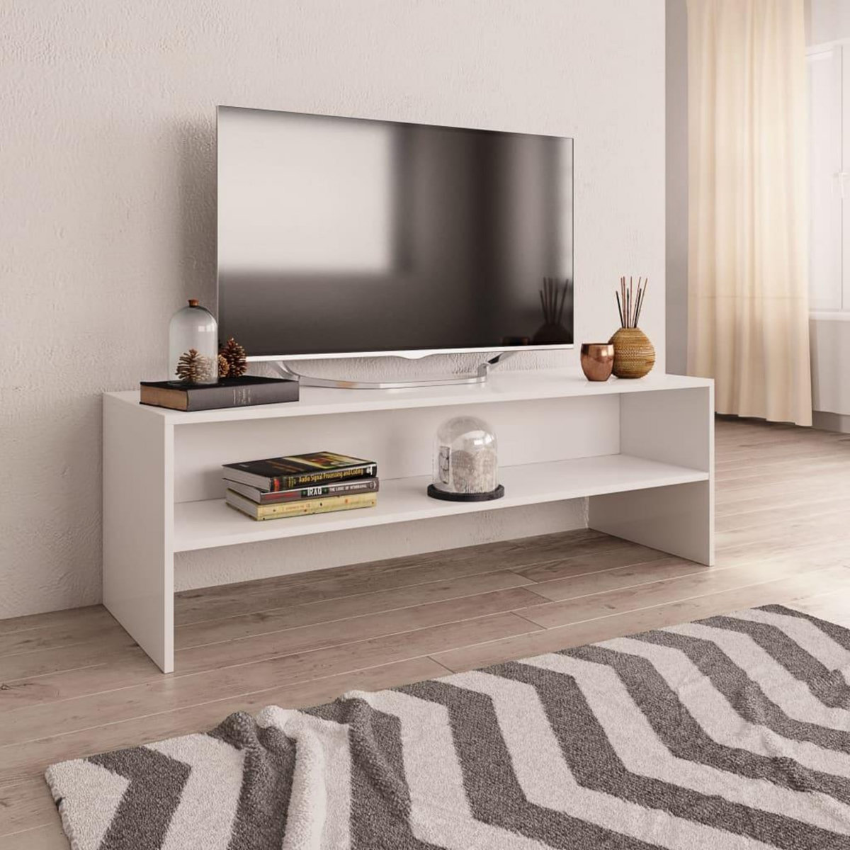 VIDAXL Meuble TV Blanc 120x40x40 cm Bois d'ingenierie