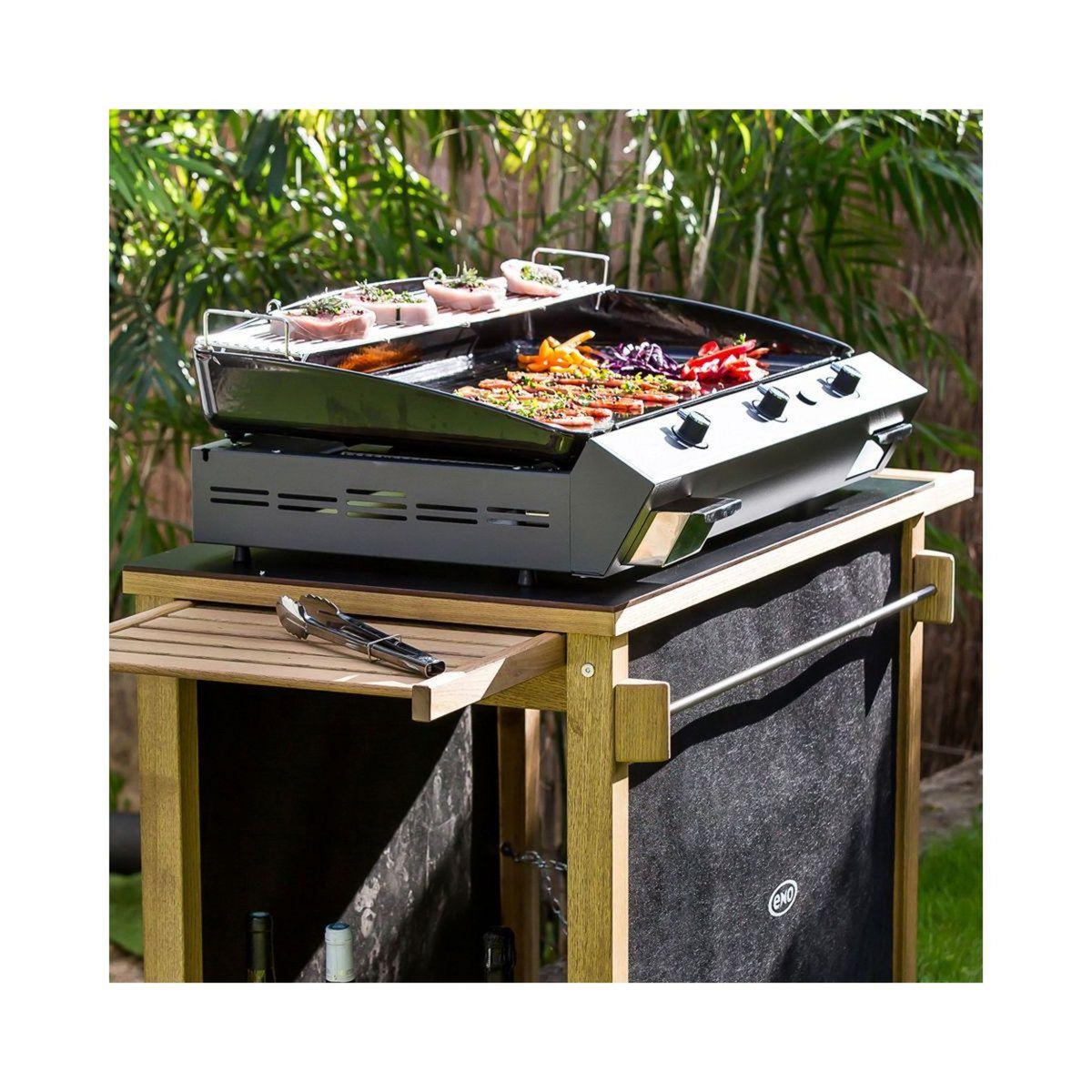 Eno Chariot Plancha Emile bois compatible plancha de 45 à 80 cm