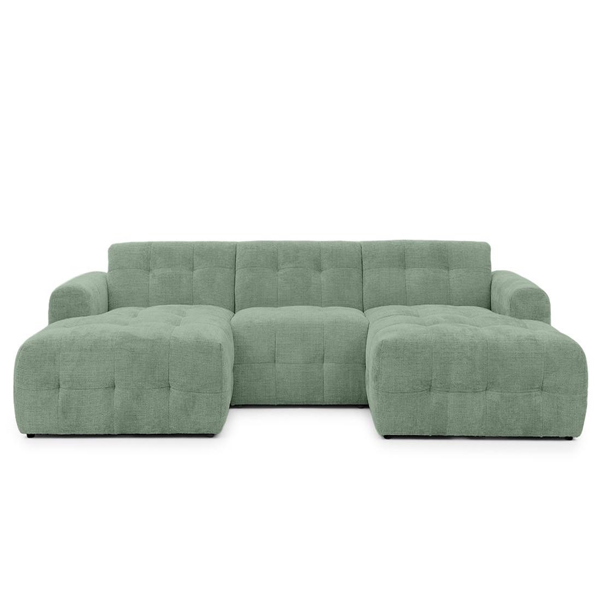 Voir la diapositive 1 : BEST MOBILIER Diane - canapé panoramique en u 6 places en velours texturé