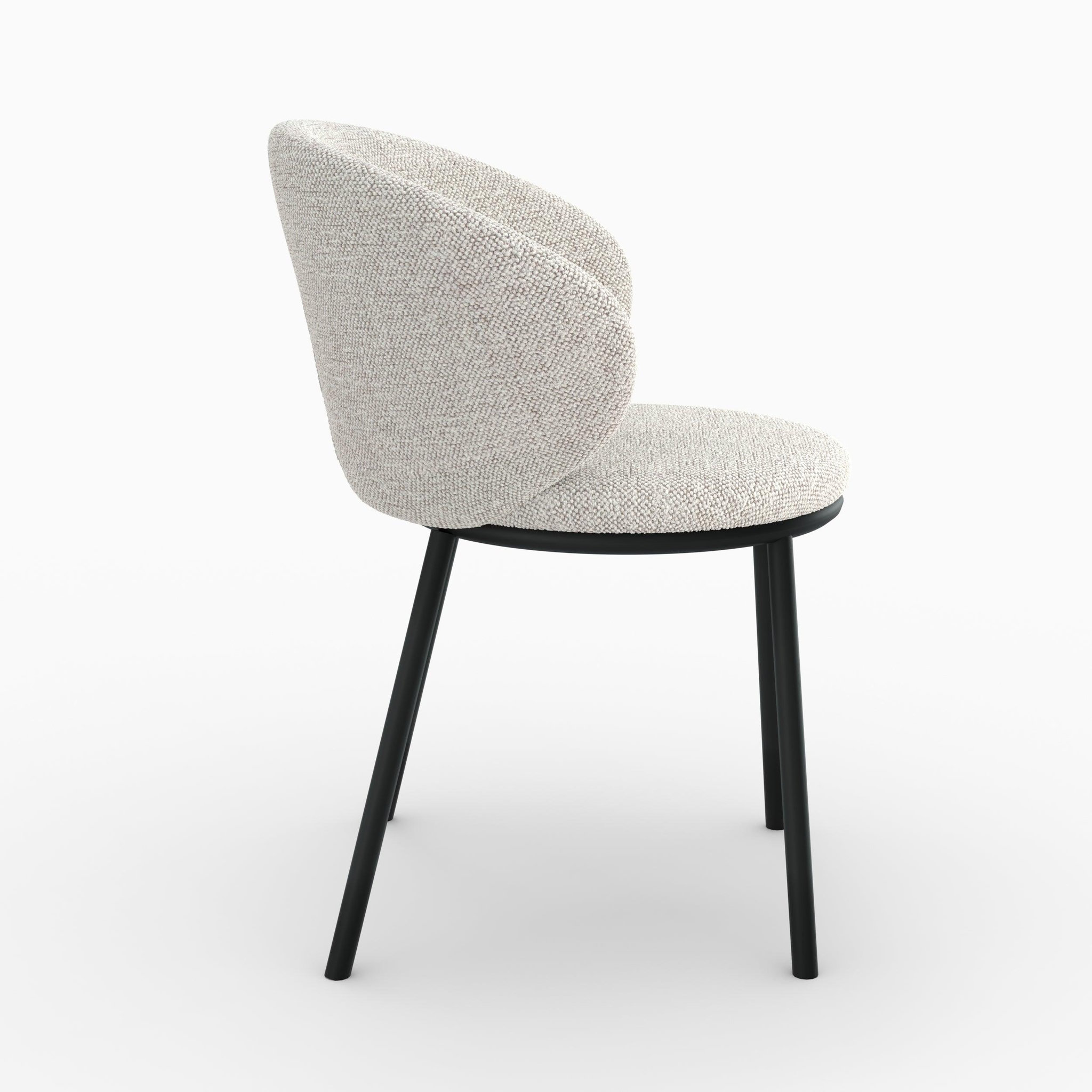 Voir la diapositive 6 : MAISON PAVANE Chaise en tissu beige et pieds en métal noir-angèle