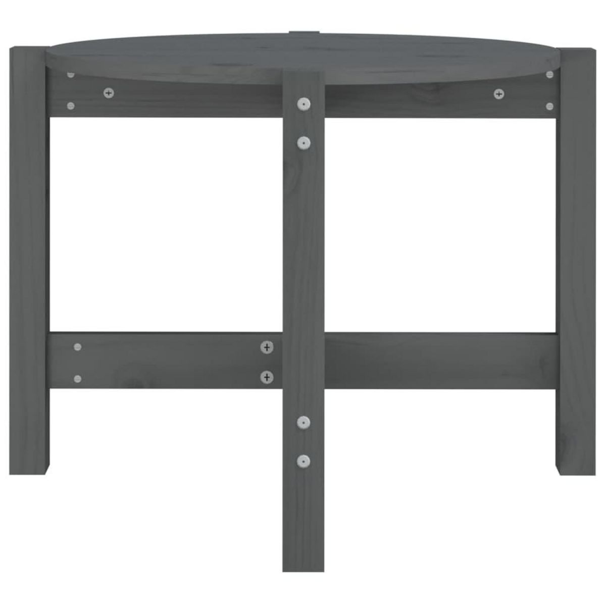 VIDAXL Table basse Gris Ø 62,5x45 cm Bois massif de pin