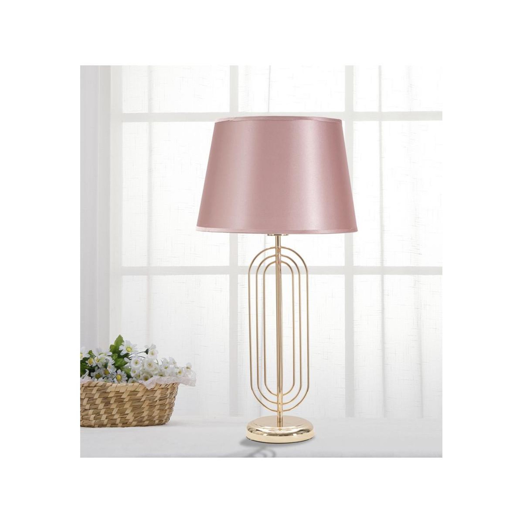 Voir la diapositive 6 : Paris Prix Lampe à poser design en métal  krista  64cm rose & or