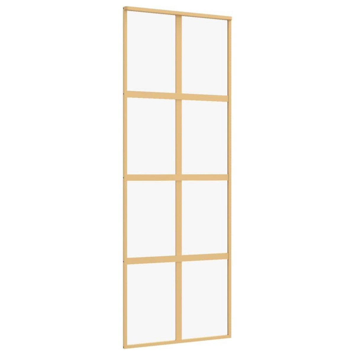 VIDAXL Porte coulissante dore 76x205 cm verre ESG clair et aluminium