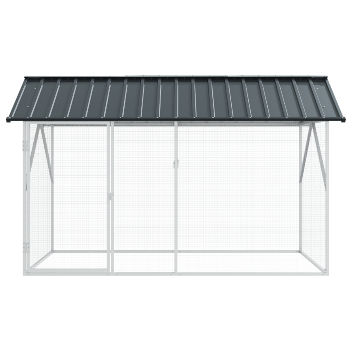 VIDAXL Aviary pour oiseaux Anthracite 112x227x141 cm Acier