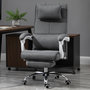 Voir la diapositive 2 : HOMCOM HOMCOM Fauteuil de bureau manager grand confort repose-pied tétière intégrés dossier inclinable lin gris