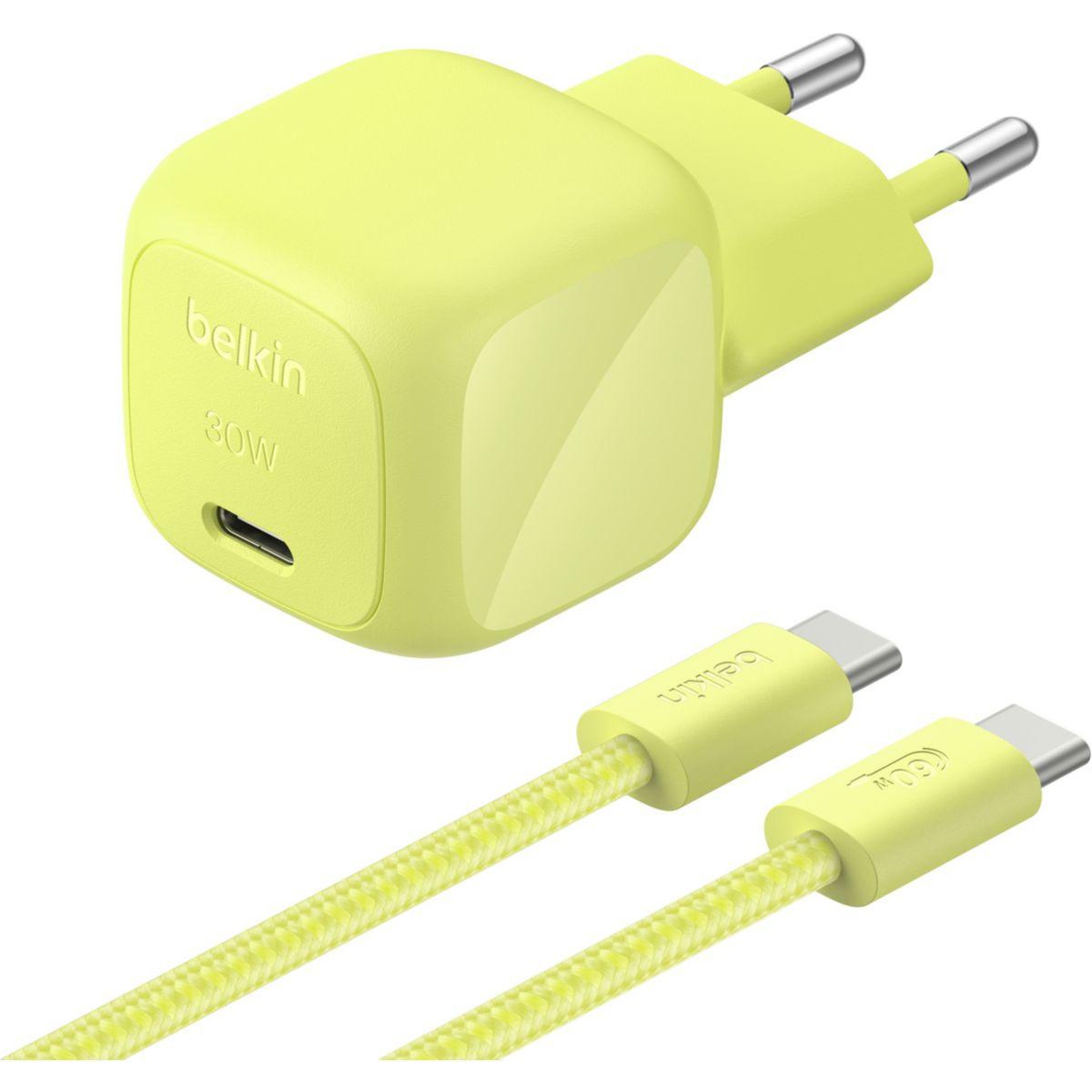 Belkin Chargeur USB-C 30W + cable USB-C 2m Vert
