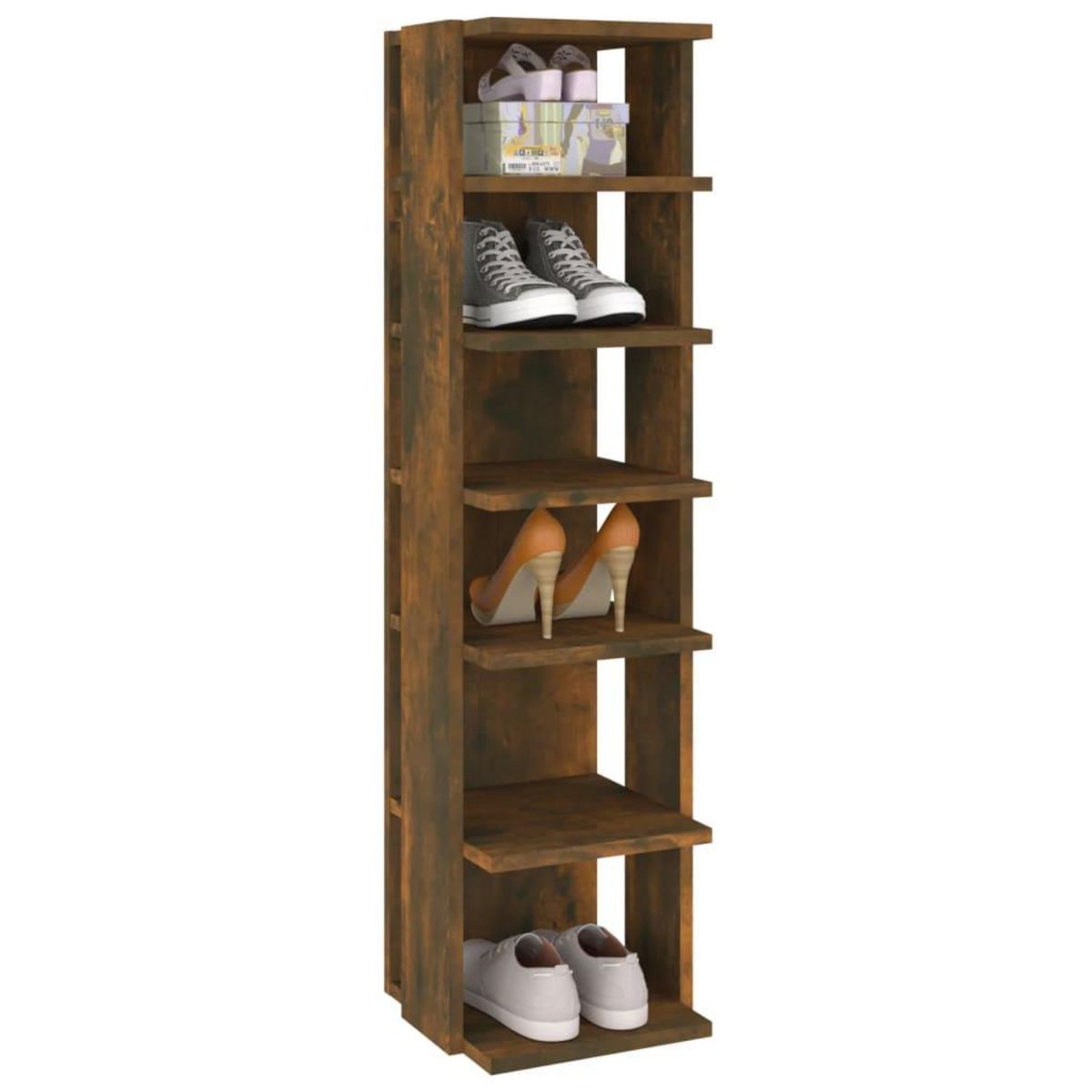 VIDAXL Etagere a chaussures Chene fume 27,5x27x102cm Bois d'ingenierie