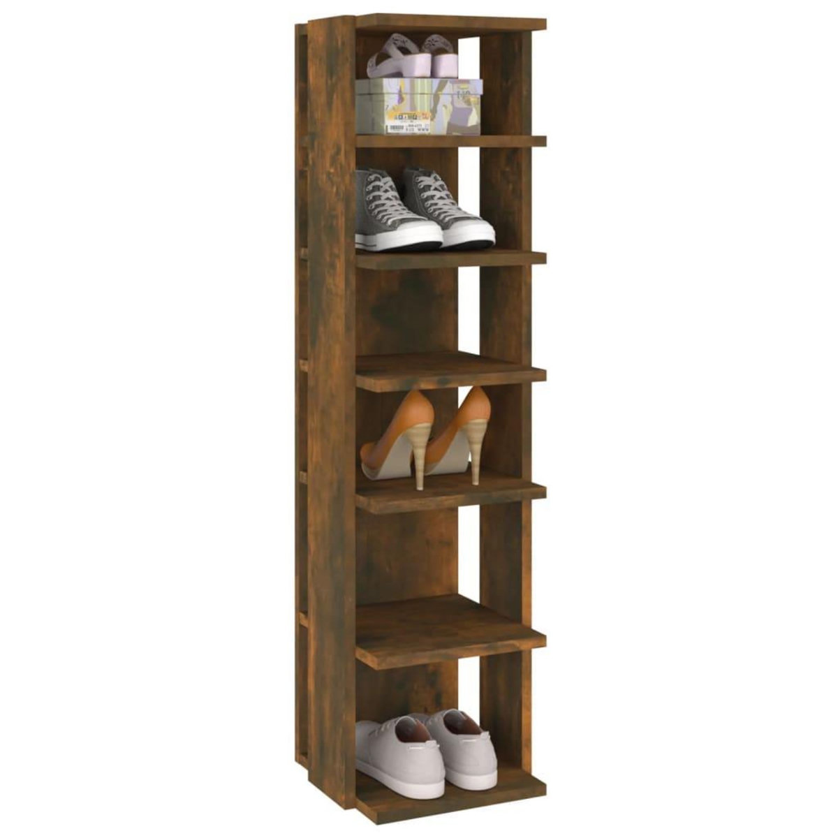 VIDAXL Etagere a chaussures Chene fume 27,5x27x102cm Bois d'ingenierie