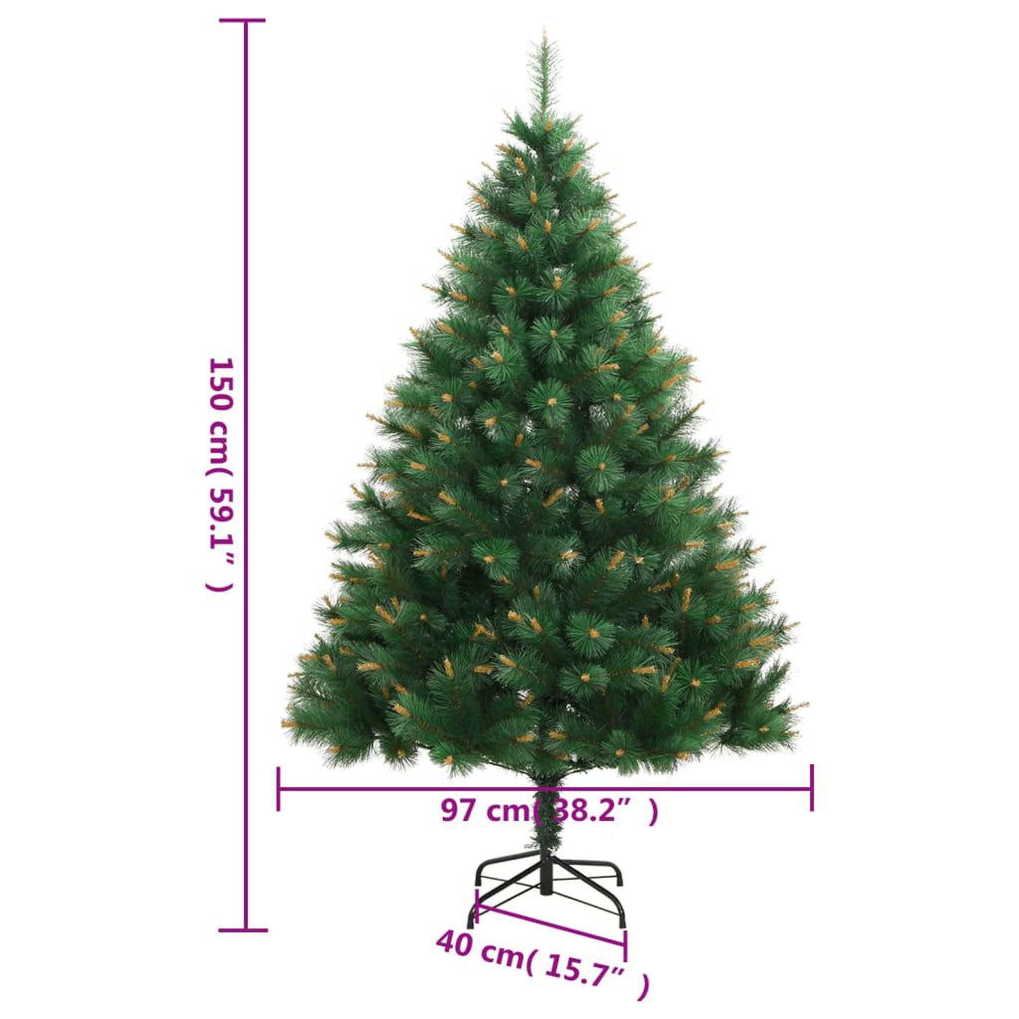 Voir la diapositive 6 : VIDAXL Sapin de Noël artificiel a charnieres avec support 150 cm