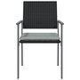 Voir la diapositive 4 : VIDAXL Chaises de jardin et coussins lot de 6 noir 54x62,5x89 cm rotin