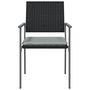 Voir la diapositive 4 : VIDAXL Chaises de jardin et coussins lot de 6 noir 54x62,5x89 cm rotin