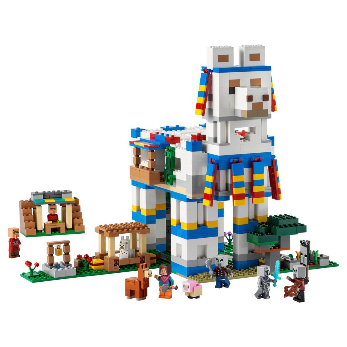 LEGO LEGO Minecraft 21188 Le Village Lama, Jouet de Maison et Figurines avec Animaux