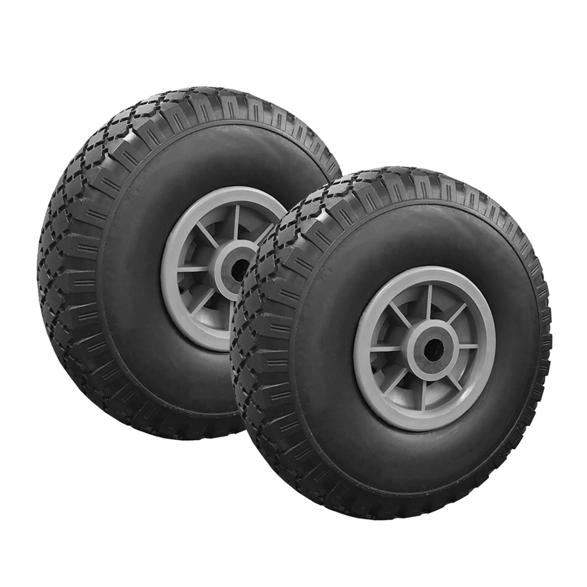 ID MARKET Lot de 2 roues increvables 250mm pour diable chariot alésage axe 16mm